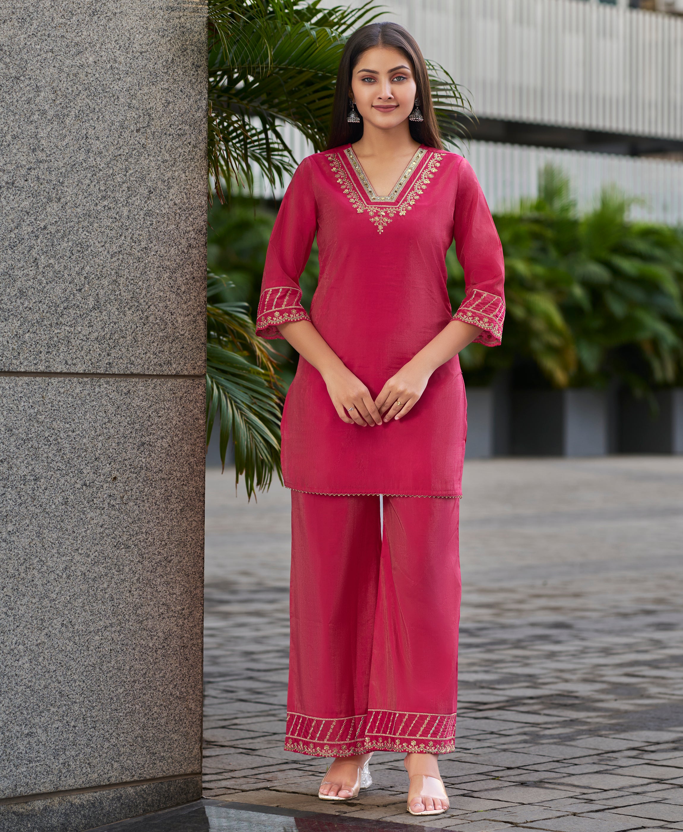 Pink Shimmer / Tissue Party Co-ord Set By Her Couture